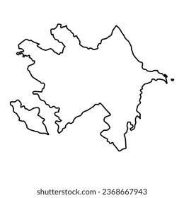 Ilustración vectorial del mapa esquemático de Azerbaiyán en negro con fondo transparente (PNG).