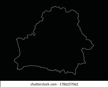vector illustration of Outline Map of Belarus on Black background