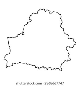 Vector Illustration of Outline Map of Belarus in black with Transparent background (PNG).