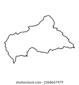 Vector Illustration of Outline Map of Central African Republic in black with Transparent background (PNG).