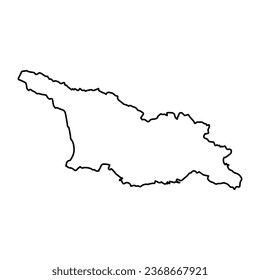 Vector Illustration of Outline Map of Georgia in black with Transparent background (PNG).