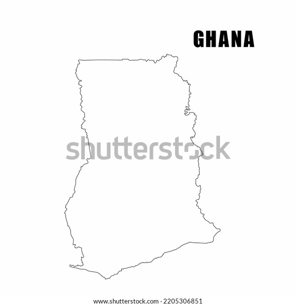 Vector Illustration Outline Map Ghana Highdetail Stock Vector (Royalty ...