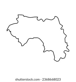 Vector Illustration of Outline Map of Guinea in black with Transparent background (PNG).