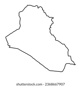 Vector Illustration of Outline Map of Iraq in black with Transparent background (PNG).
