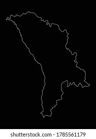 Vektorgrafik der Übersicht über die Republik Moldau auf schwarzem Hintergrund