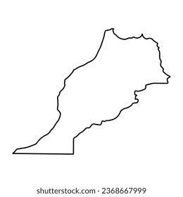 Vector Illustration of Outline Map of Morocco in black with Transparent background (PNG).