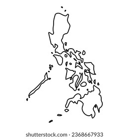 Ilustración vectorial del mapa esquemático de Filipinas en negro con fondo transparente (PNG).