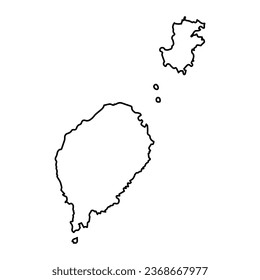 Vector Illustration of Outline Map of Sao Tome and Principe in black with Transparent background (PNG).