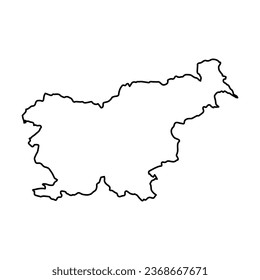 Vector Illustration of Outline Map of Slovenia in black with Transparent background (PNG).