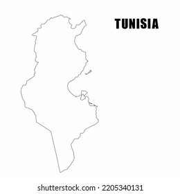 Vector Illustration Outline Map Tunisia Highdetail Stock Vector ...