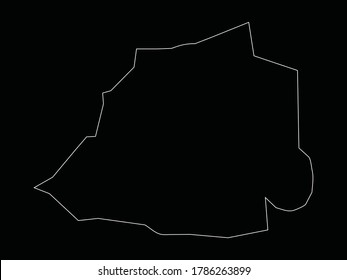 vector illustration of Outline Map of Vatican on Black background