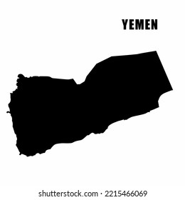 Ilustración vectorial del mapa esquemático del Yemen. Mapa de borde de alto detalle. Silhouette de un mapa del país aislado en un fondo blanco. Mapa para información infográfica y geográfica.