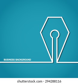 Vector Illustration of Outline Office Quillpen for Design, Website, Background, Banner. Minimalistic Business Template. Logo for Businessman White Collar Manager Concept infographic