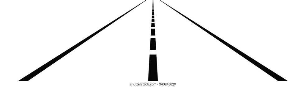 Vector illustration of outline of perspective of curved road