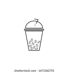 Vector Illustration Outline Plastic Icon Cup Stock Vector (Royalty Free ...