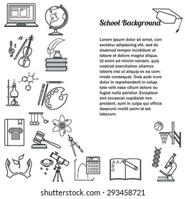 Vector Illustration of Outline School Subject Icon for Design, Website, Background, Banner. Infographic Learning Element for Notebook Template. Study and Science