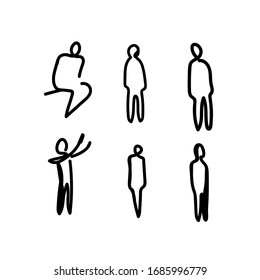 Vector Illustration Outline Silhouettes People Contour Stock Vector Royalty Free