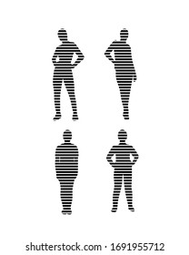 Vector illustration, Outline silhouettes of people, Contour drawing, Icon, architecture sketch people