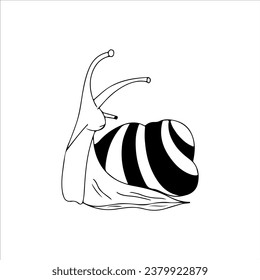 ilustración vectorial del caracol de contorno