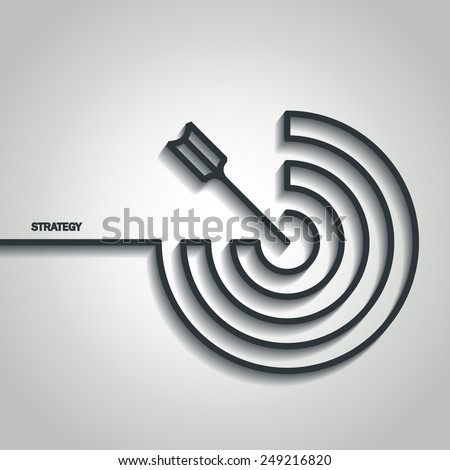 Vector Illustration of Outline Strategy Concept for Design, Website, Background, Banner. Minimalistic Business Template. Logo for Businessman Finance Management Concept infographic for Marketing