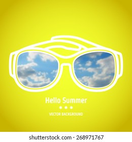 Vector Illustration of outline Sunglasses With Cloudy Glass for Design, Website, Background, Banner. Summer Icon Element Template for Travel Banner
