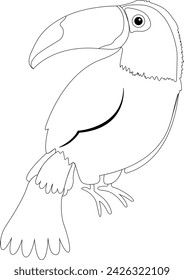 Vector illustration of the outline of a toucan. Great for coloring.