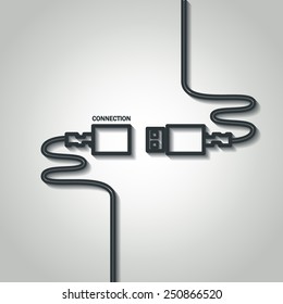 Vector Illustration of Outline Wire for Design, Website, Background, Banner. Connection Concept silhouette Element Template