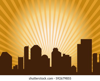 City Sunrise City Sunrise Vector Illustration Stock Vector (Royalty ...