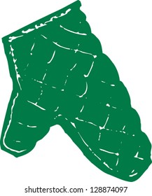 Vector illustration of an oven mitt