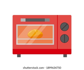 Vector illustration of an oven toaster. Home appliances.