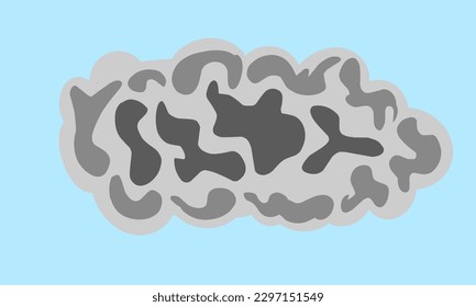 Vector illustration. Illustration of overcast clouds as a sign of the weather. Flat design. 