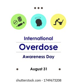 vector illustration of overdose awareness day in August