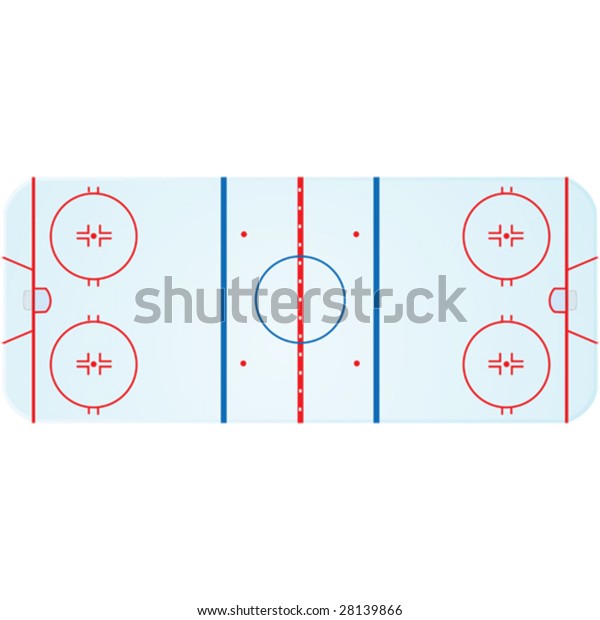 Vector Illustration Overhead View Ice Hockey Stock Vector (Royalty Free ...