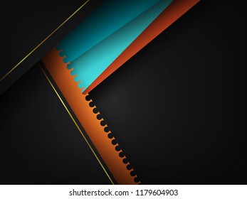 Vector illustration of overlap layout on dark blue papers, abstract background for card template, poster, and invitation.
