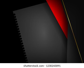 Vector illustration of overlap layout on black papers, abstract background for card template, poster, and invitation.