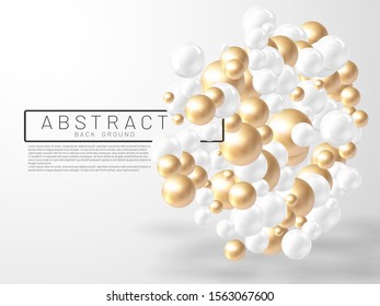 Vector illustration of overlapping abstract balls or bubbles. Realistic 3D sign. suitable for any background
