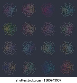 vector illustration of overlapping concentric circles grid for bright backgrounds and patterns