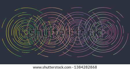 vector illustration of overlapping concentric circles grid for bright backgrounds and patterns