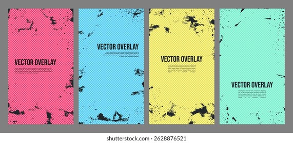 Vector illustration. Overlay hand drawn style. Abstract dirty black paint layer on transparent background. Ink brush strokes mess. Design for flyer, voucher, coupon, leaflet, social media template