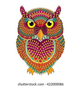 Vector illustration of owl. 