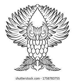 Vector Illustration of an owl | Bird vector, geek Sketch, Illustration,  Art