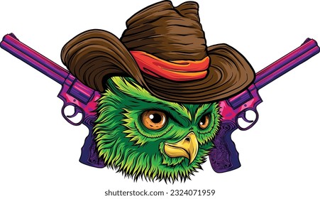 Vektorgrafik des Cowboy mit Hut und Pistole