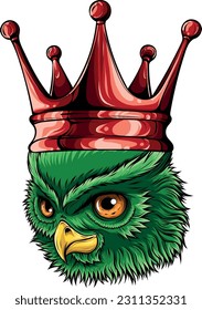 Vektorgrafik von Eule Crown-Maskottdesign