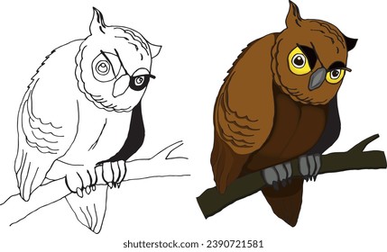 Vector illustration - Owl. Decoration. For printing
