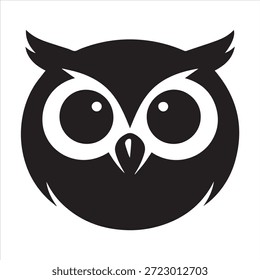 Ilustración vectorial de un diseño de silueta de cara de búho