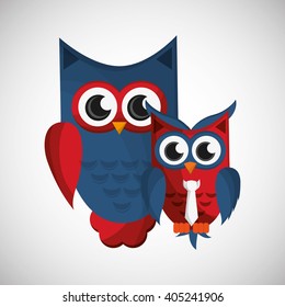 Vector illustration of an Owl, graphic design