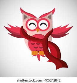 Vector illustration of an Owl, graphic design
