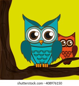 Vector illustration of an Owl, graphic design, animal represent knowledge