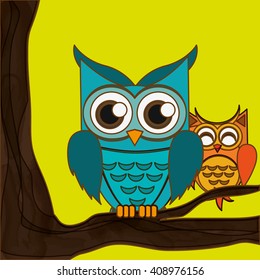 Vector illustration of an Owl, graphic design, animal represent knowledge