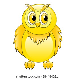 The vector illustration of the owl isolated in the white background.
